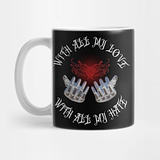 With All My Love Retro heart text grafic Mug